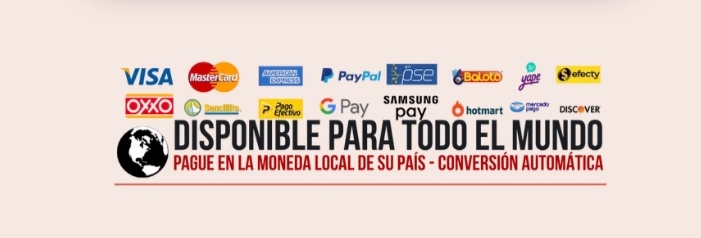 Métodos de pago disponibles