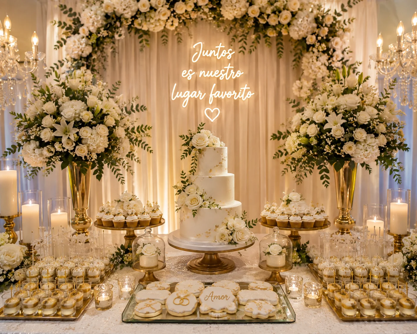 Mesa de postres de lujo para boda